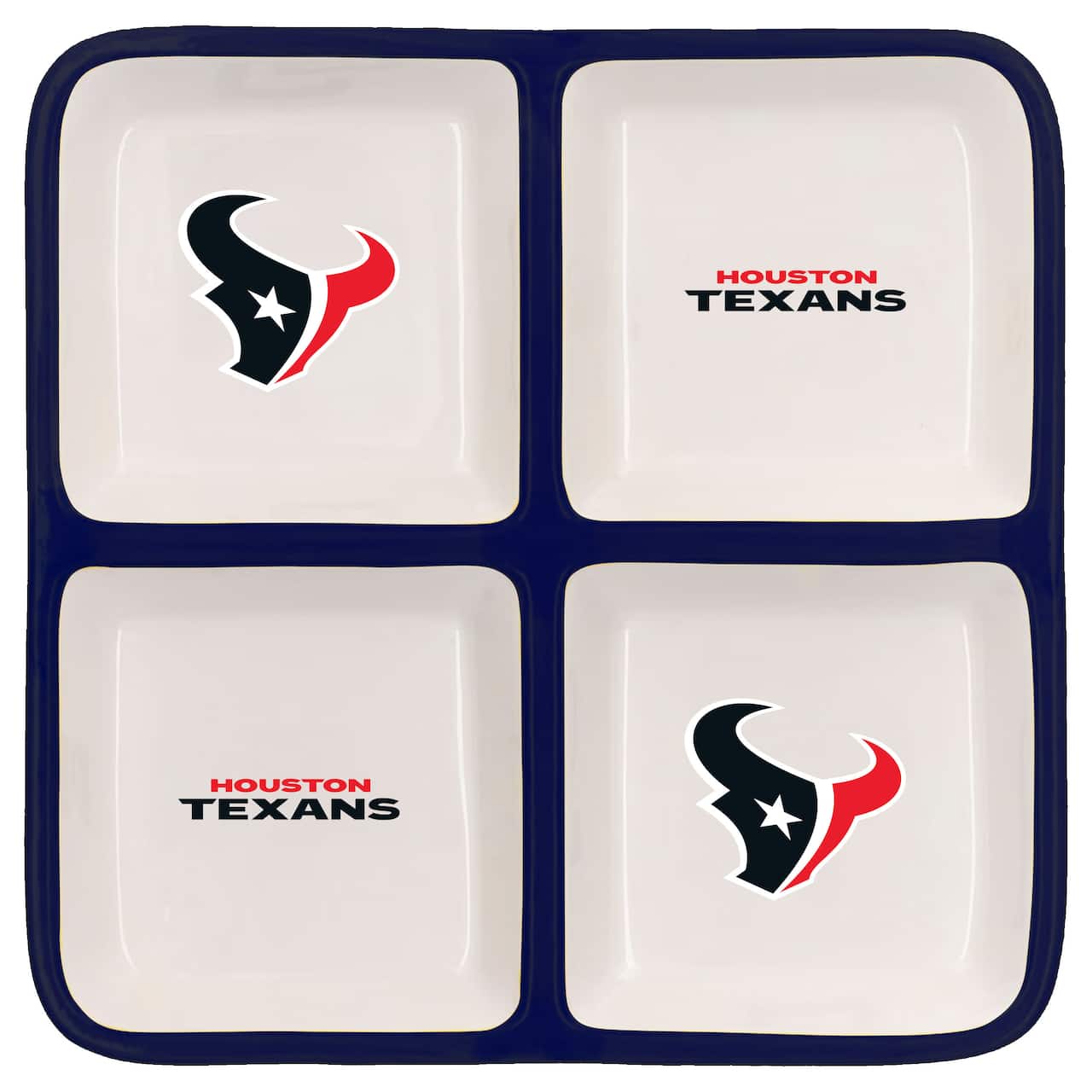 The Memory Company NFL 4 Section Square Ceramic Tray
